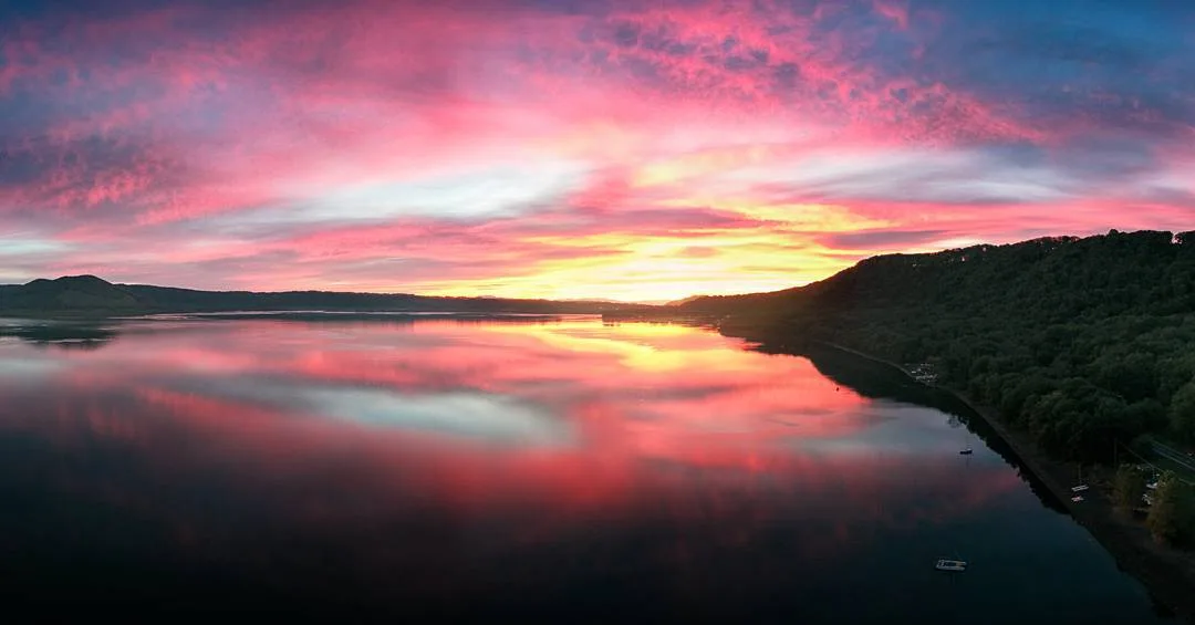 Sunrise at Vico lake . . . A cold september sunrise at Vico's lake near Roma, It